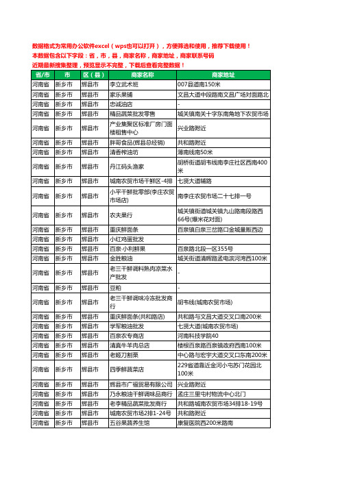 2020新版河南省新乡市辉县市农产品行业工商企业公司商家名录名单联系电话号码地址大全583家