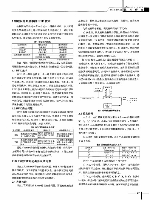 基于视觉密码的物联网身份认证技术研究