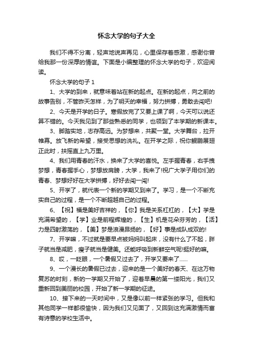 怀念大学的句子大全