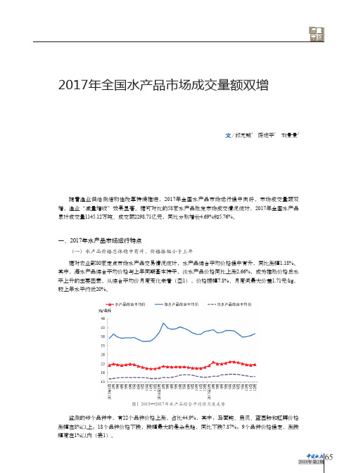 2017年全国水产品市场成交量额双增