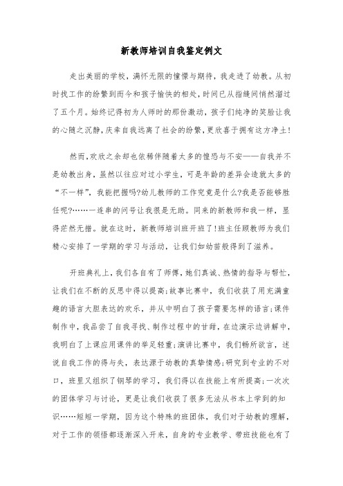 新教师培训自我鉴定例文（三篇）