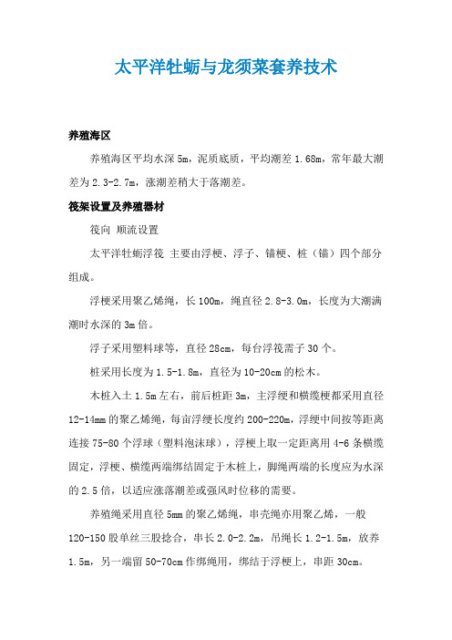 太平洋牡蛎与龙须菜套养技术