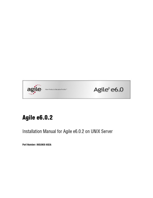 Agile e6.0.2 安装手册说明书