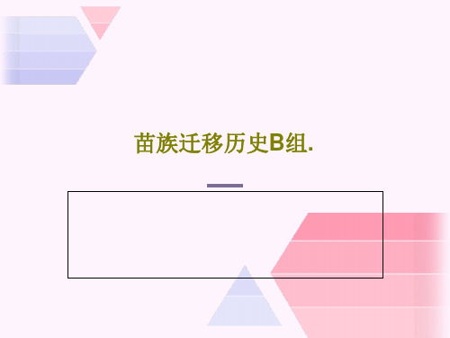 苗族迁移历史B组.20页PPT