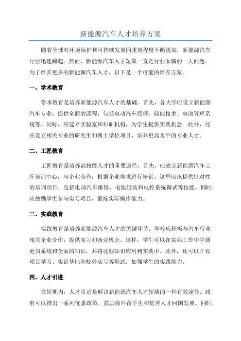 新能源汽车人才培养方案