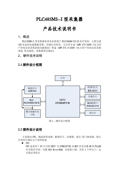 1、PLC485MS-I型采集器技术说明书