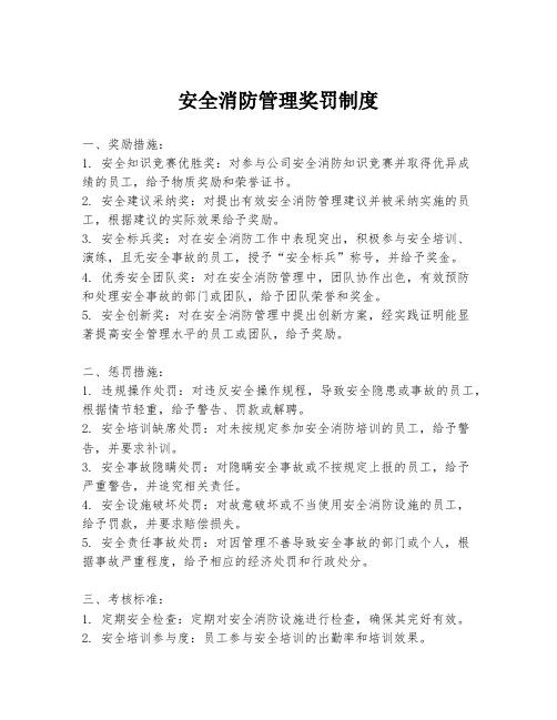 安全消防管理奖罚制度