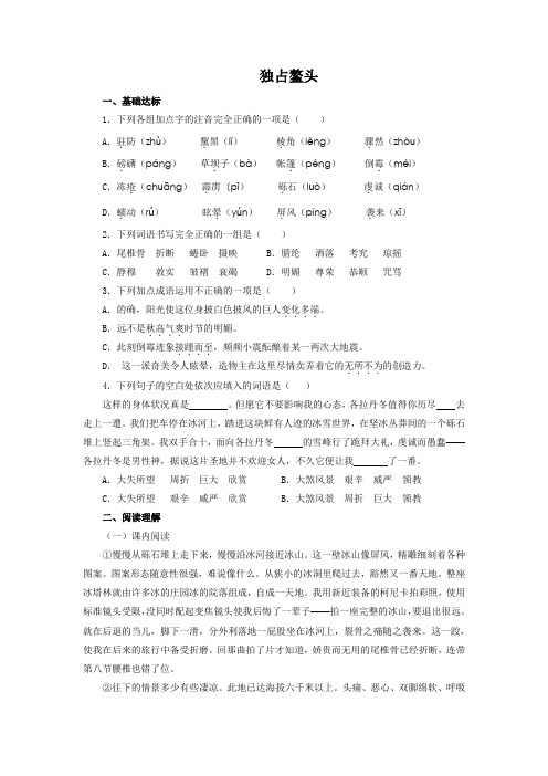 精 《在长江源头各拉丹冬》试题(含答案) (1)