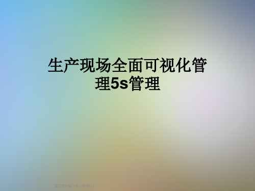 生产现场全面可视化管理5s管理