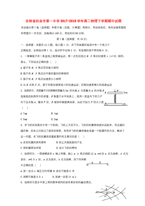 吉林述余市第一中学2017_2018学年高二物理下学期期中试题201806011246