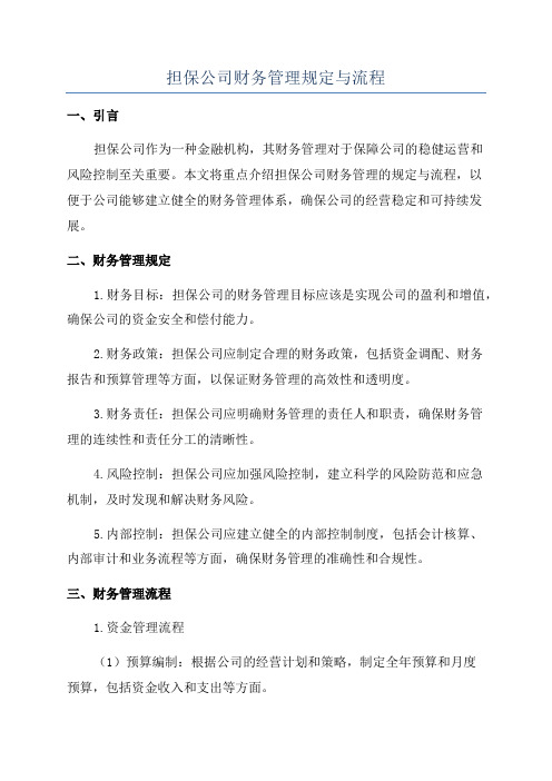 担保公司财务管理规定与流程