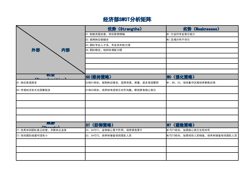 SWOT分析矩阵(各部门)