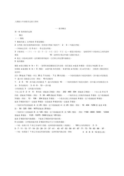 冀教版小升初数学总复习资料.docx