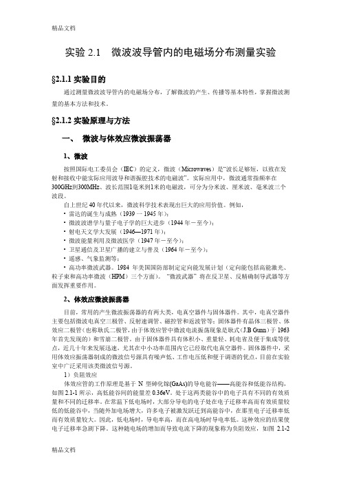 (整理)实验21微波波导管内电磁场分布测量.