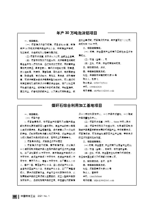 煤矸石综合利用加工基地项目