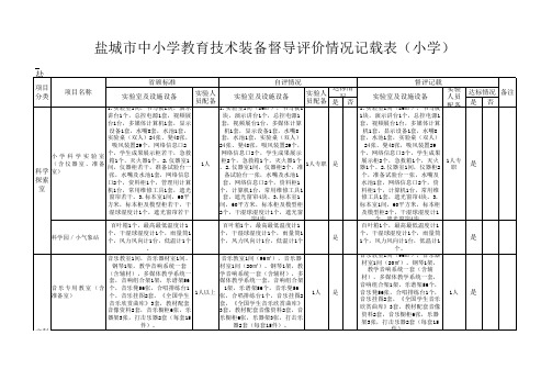 XXX教育技术装备督导评价情况记载表(小学)