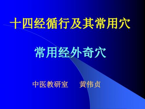 中医十四经循行及常用穴讲述