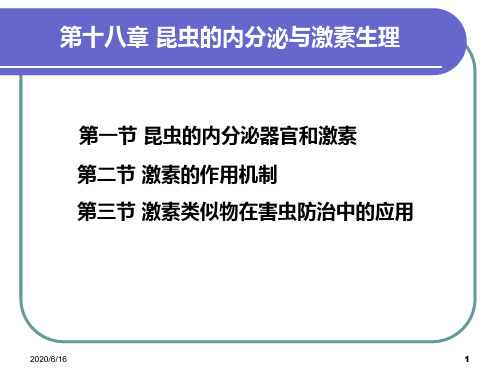 第十八章 昆虫的内分泌与激素生理.