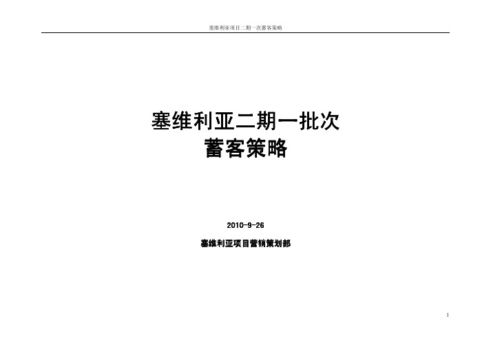 年月日南充塞维利亚二期一批次蓄客策略