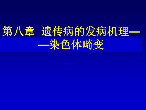 《动物遗传学》教学课件：第8章 遗传病的发病机理——染色体畸变