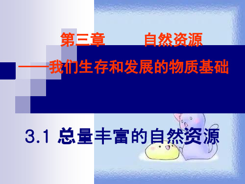 2023秋晋教版地理八上3 1《总量丰富的自然资源》精品课件