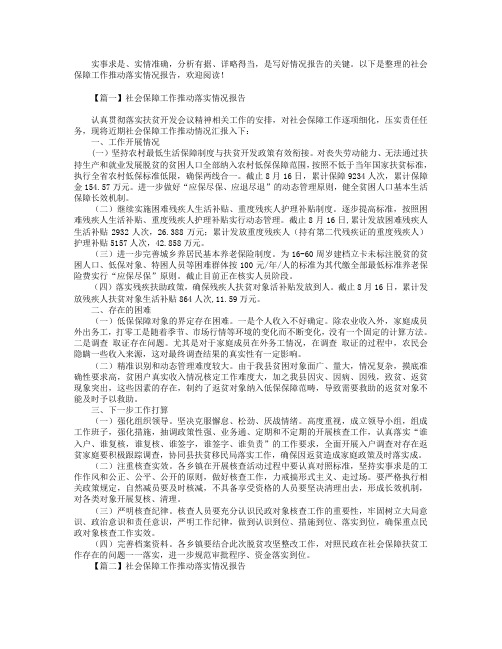 社会保障工作推动落实情况报告2篇.doc