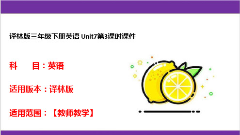 译林版三年级下册英语 Unit7第3课时课件