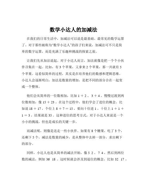 数学小达人的加减法