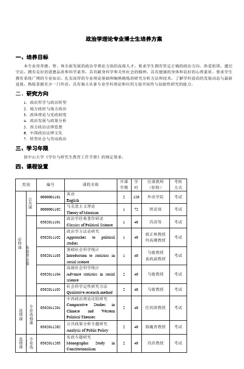 政治学理论专业博士生培养方案_3