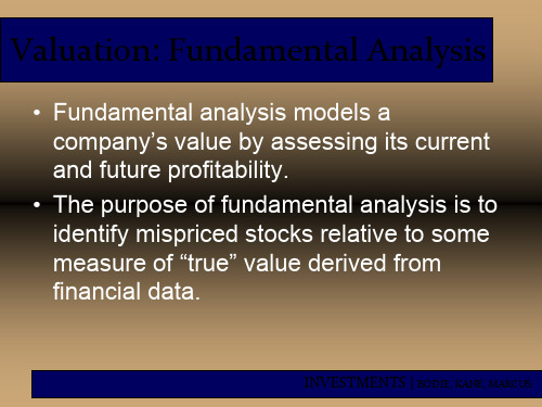 INVESTMENTS 投资学 (博迪BODIE, KANE, MARCUS)Chap018 Equity Valuation Models-39页精选文档