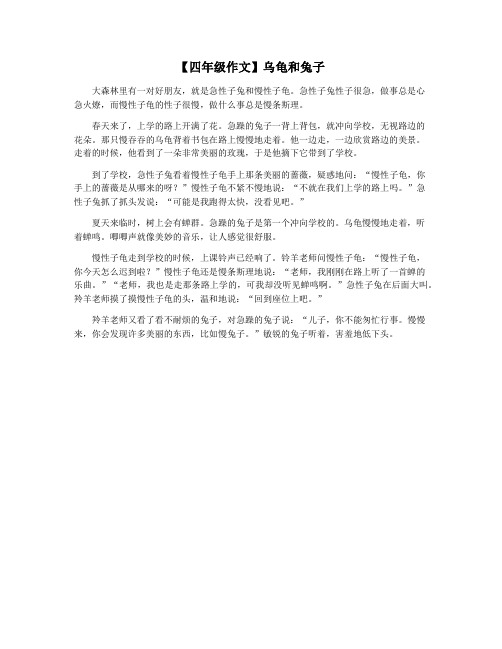 【四年级作文】乌龟和兔子