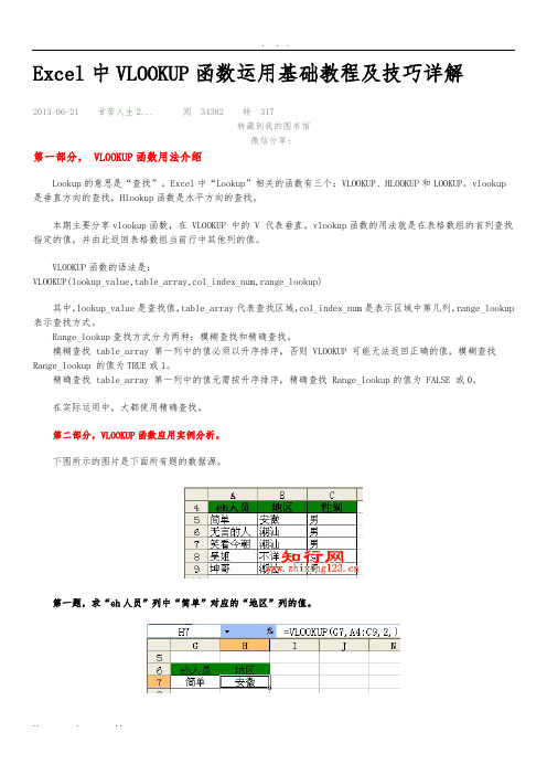 Excel中VLOOKUP函数运用基础教程及技巧详解