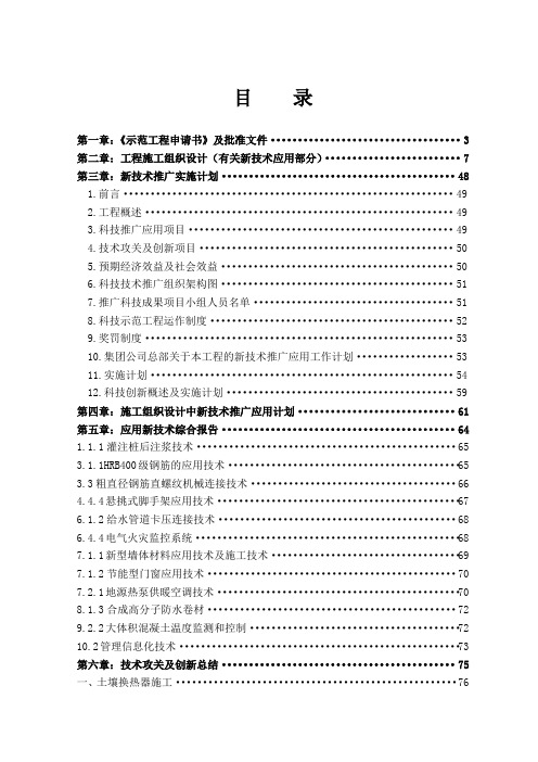 某项目省级建筑业新技术应用示范工程验收资料