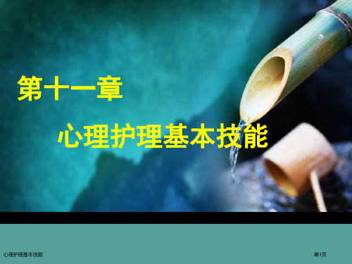 心理护理基本技能专家讲座