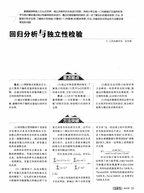 回归分析与独立性检验