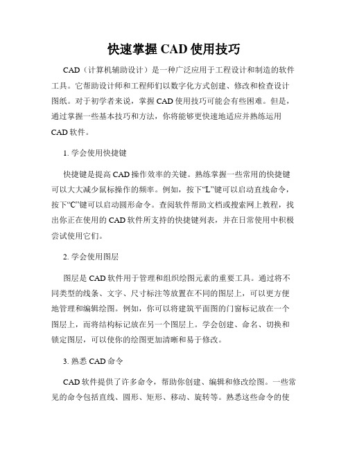 快速掌握CAD使用技巧