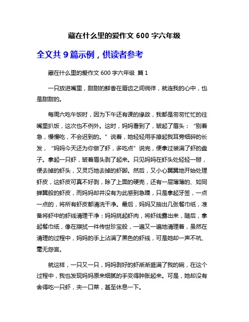 藏在什么里的爱作文600字六年级