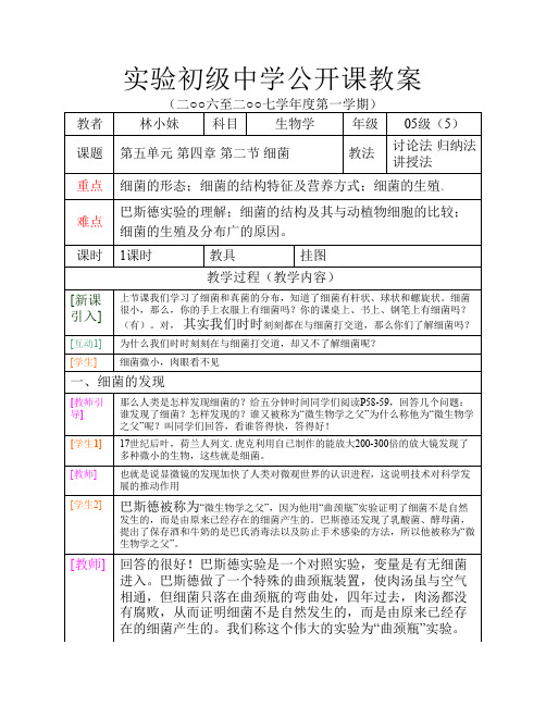 实验初级中学公开课教案