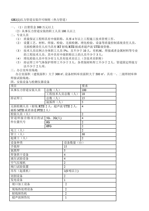 GB2(1)热力管道安装资质专项条件