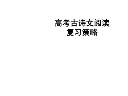 高考古诗文阅读复习策略