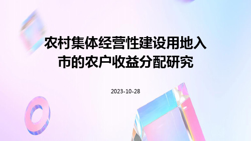 农村集体经营性建设用地入市的农户收益分配研究