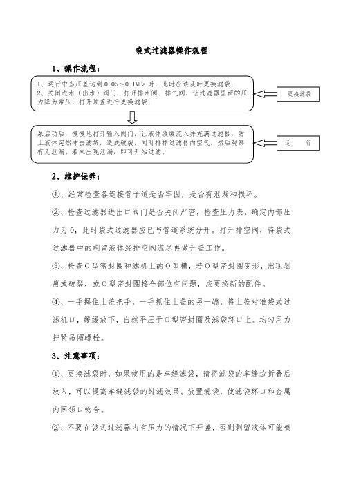 袋式过滤器操作规程