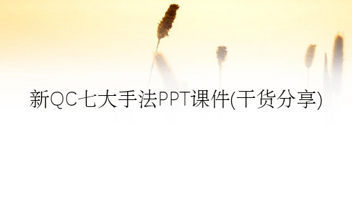 新QC七大手法PPT课件(干货分享)