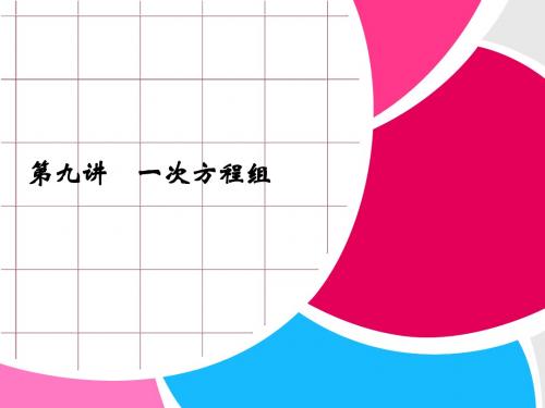 浙江省永嘉县桥下镇瓯渠中学2014届九年级数学总复习《第九讲 一次方程组》课件