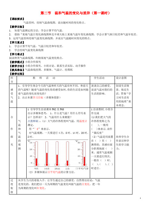 七年级地理上册 4.2 气温的变化与差异(第1课时)教案 (新版)商务星球版