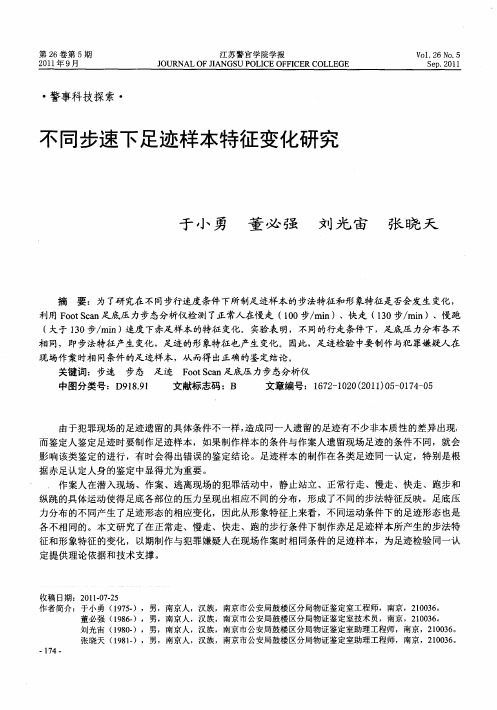 不同步速下足迹样本特征变化研究