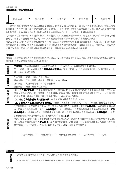 购买决策过程：五阶段模型