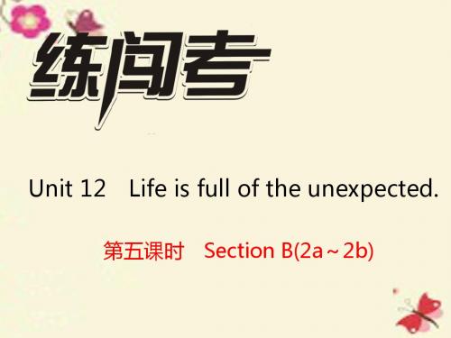 九年级英语全册 Unit 12 Life is full of the unexpected(第5课时)Section B(2a-2b)课件