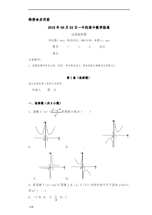 导数高考真题1及答案