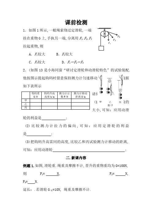 定滑轮、动滑轮受力分析、